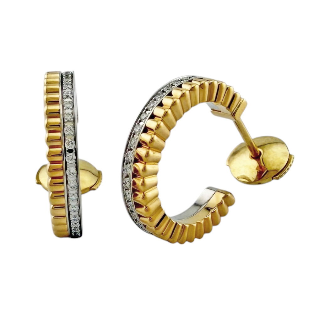 Boucheron Quatre Radiant Hoop Earrings, 18K Yellow Gold, Diamond, Women's.